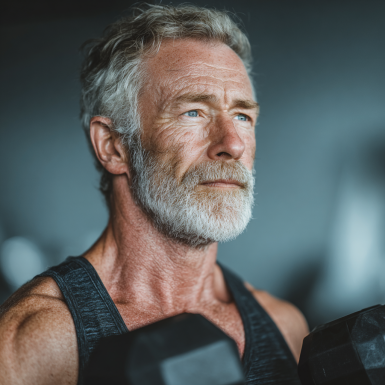 Активни възрастни хора правят упражнения