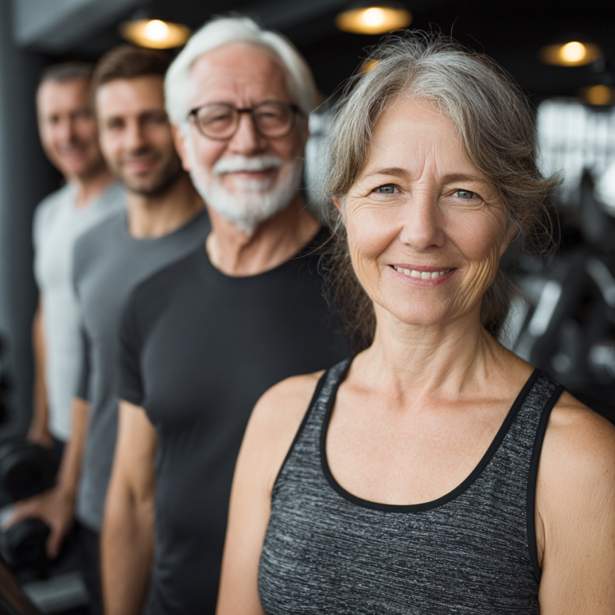 Възрастна жена прави йога