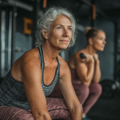 Щастливи възрастни хора след тренировка